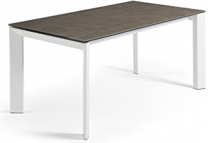 Раздвижной стол Atta 160-220X90X76 белые ножки коричневая керамическая столешница