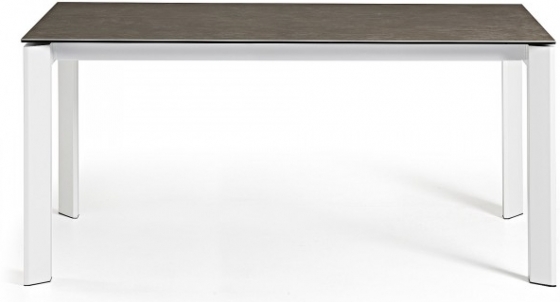Раздвижной стол Atta 160-220X90X76 белые ножки коричневая керамическая столешница 3