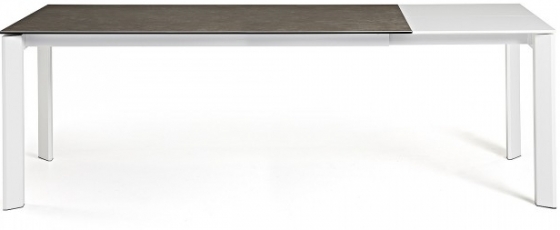 Раздвижной стол Atta 160-220X90X76 белые ножки коричневая керамическая столешница 4