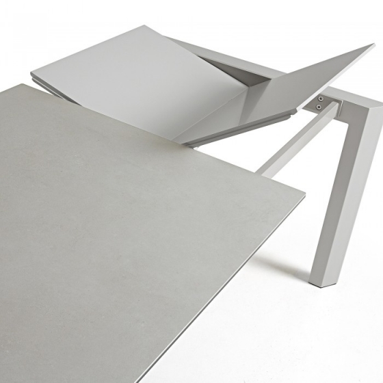 Раздвижной стол Atta 140-200X90X76 серые ножки светло серая керамическая столешница 5