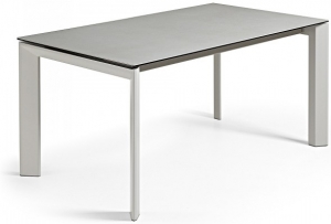 Раздвижной стол Atta 140-200X90X76 серые ножки светло серая керамическая столешница
