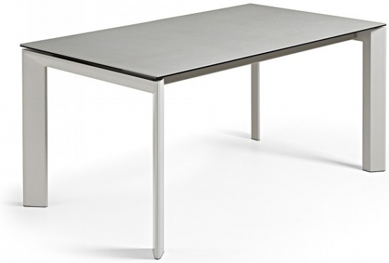Раздвижной стол Atta 140-200X90X76 серые ножки светло серая керамическая столешница 1