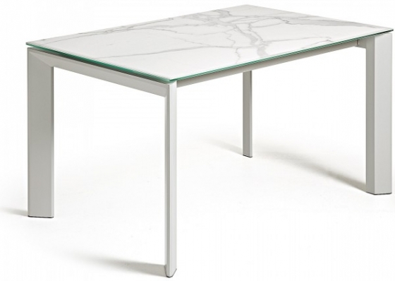 Раздвижной стол Atta 140-200X90X76 белые ножки белая керамическая столешница 1