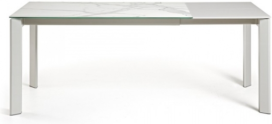 Раздвижной стол Atta 140-200X90X76 белые ножки белая керамическая столешница 4