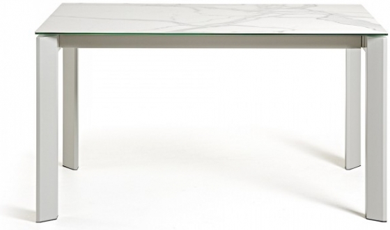 Раздвижной стол Atta 140-200X90X76 белые ножки белая керамическая столешница 3