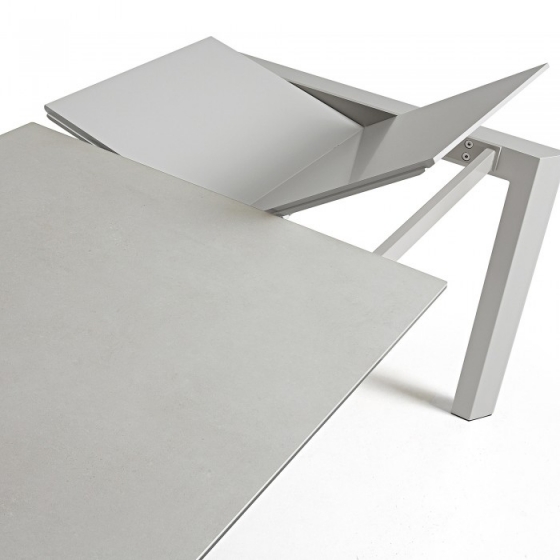 Раздвижной стол Atta 160-220X90X76 серые ножки светло серая керамическая столешница 5