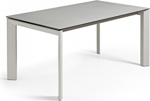 Раздвижной стол Atta 160-220X90X76 серые ножки светло серая керамическая столешница
