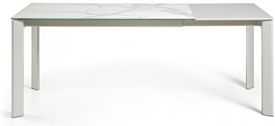 Раздвижной стол Atta 160-220X90X76 белые ножки белая керамическая столешница 4