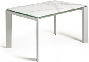 Раздвижной стол Atta 160-220X90X76 белые ножки белая керамическая столешница