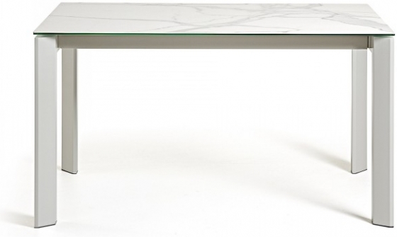 Раздвижной стол Atta 160-220X90X76 белые ножки белая керамическая столешница 3