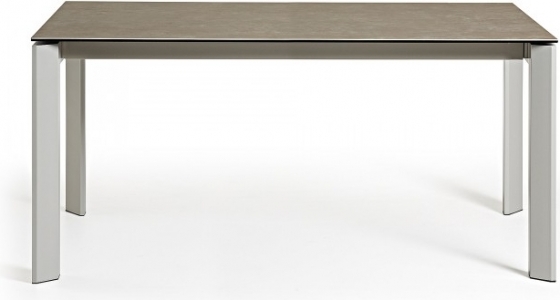 Раздвижной стол Atta 160-220X90X76 серые ножки коричневая керамическая столешница 3