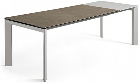 Раздвижной стол Atta 160-220X90X76 серые ножки коричневая керамическая столешница 2