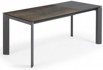 Раскладной стол Atta 120-180X80X76 CM с имитацией состаренного метала серый