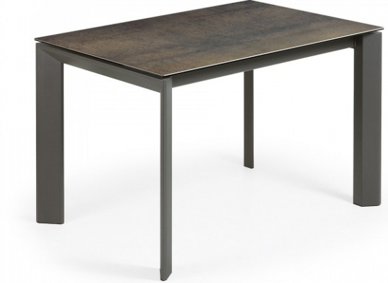 Раскладной стол Atta 120-180X80X76 CM с имитацией состаренного метала серый 1