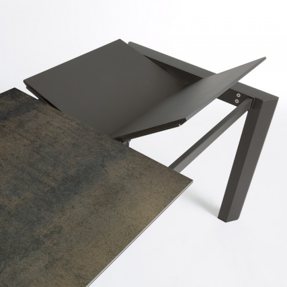Раскладной стол Atta 120-180X80X76 CM с имитацией состаренного метала серый 5