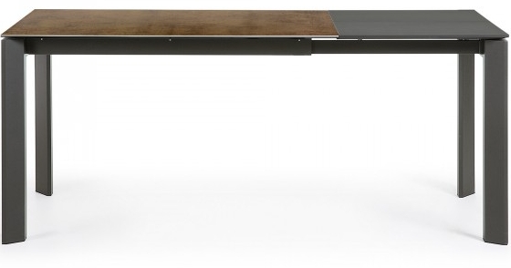 Раскладной стол Atta 120-180X80X76 CM с имитацией состаренного метала коричневый 4