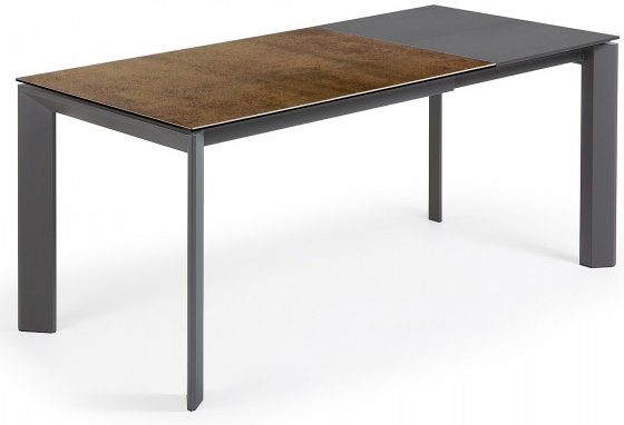 Раскладной стол Atta 120-180X80X76 CM с имитацией состаренного метала коричневый 2
