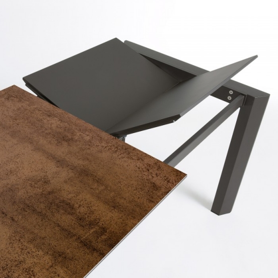 Раскладной стол Atta 120-180X80X76 CM с имитацией состаренного метала коричневый 5