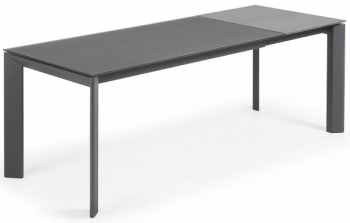 Стеклянный раскладной стол Atta 160-220X90X76 CM тёмно серый