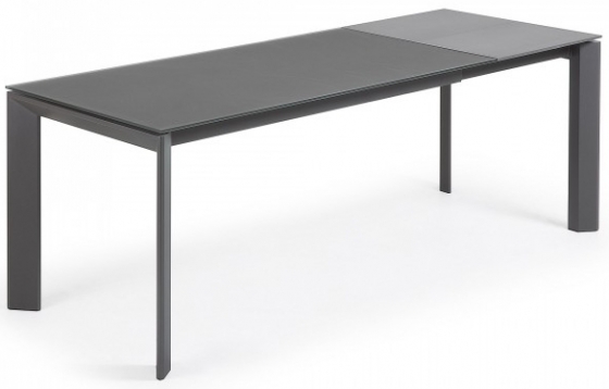 Стеклянный раскладной стол Atta 160-220X90X76 CM тёмно серый 2