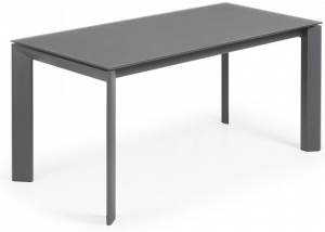 Стеклянный раскладной стол Atta 160-220X90X76 CM тёмно серый