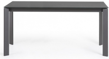 Стеклянный раскладной стол Atta 160-220X90X76 CM тёмно серый