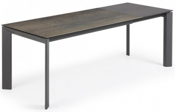 Раскладной стол Atta 160-220X90X76 CM с имитацией состаренного метала серый