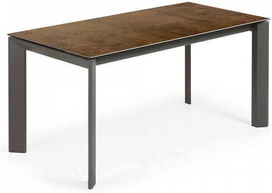 Раскладной стол Atta 160-220X90X76 CM с имитацией состаренного метала коричневый 1