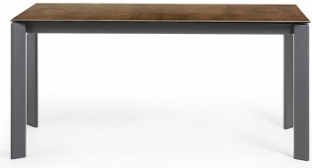 Раскладной стол Atta 160-220X90X76 CM с имитацией состаренного метала коричневый