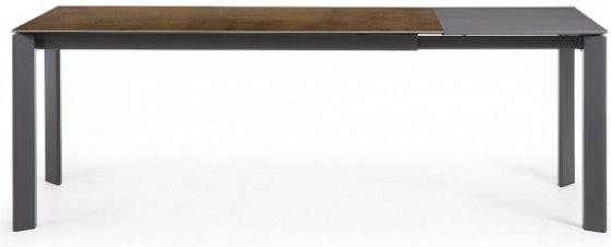Раскладной стол Atta 160-220X90X76 CM с имитацией состаренного метала коричневый 4