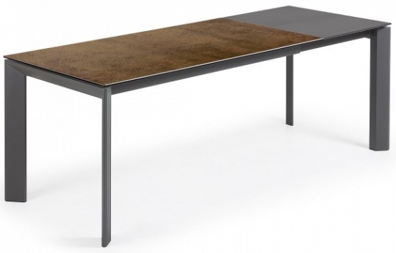 Раскладной стол Atta 160-220X90X76 CM с имитацией состаренного метала коричневый 2