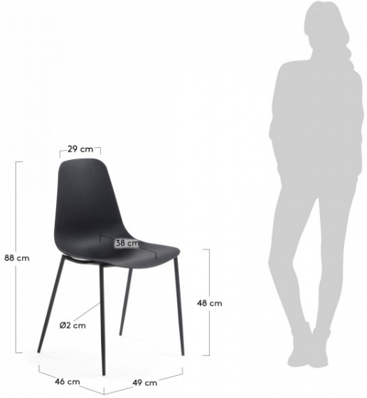 Стул на стальном каркасе Whatts 88X47X52 CM черный 6