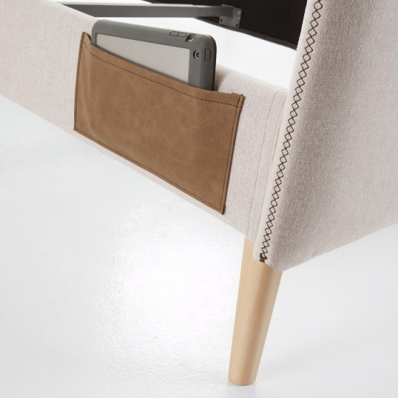 Кровать Lydia под матрас 200X160 CM бежевая 5