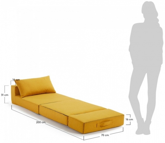Пуф кровать Arty 67X70X89-200 CM желтый 7