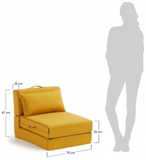 Пуф кровать Arty 67X70X89-200 CM желтый 6