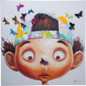 Картина Boy with Butterflys 100X100 CM