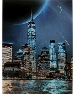Постер на стеклянной основе Night skyline 90X120 CM