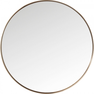 Круглое зеркало в стальной раме Curve Ø100 CM медного цвета