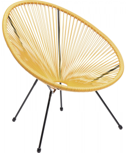 Кресло из стали и полиэтиленовой нити Spaghetti 73X78X85 CM жёлтого цвета