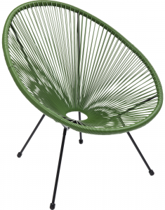 Кресло из стали и полиэтиленовой нити Spaghetti 73X78X85 CM зелёного цвета