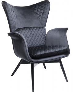 Кресло бархатное Tudor 78X80X100 CM чёрного цвета