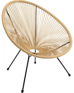 Кресло из стали и полиэтиленовой нити Spaghetti 73X78X85 CM бежевого цвета