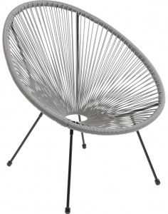 Кресло из стали и полиэтиленовой нити Spaghetti 73X78X85 CM серого цвета