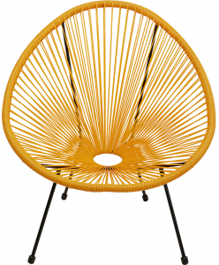 Кресло из стали и полиэтиленовой нити Spaghetti 73X78X85 CM оранжевого цвета