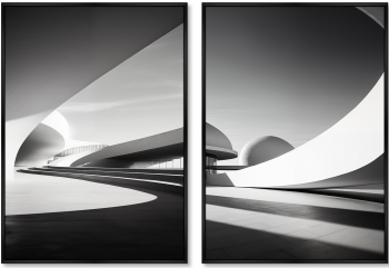 Диптих репродукций на холсте Architecture Curves of large arches 75X105 / 75X105 CM