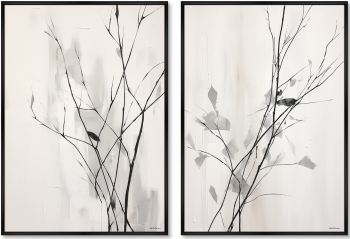 Набор из двух репродукций на холсте Branches in the autumn 75X105 / 75X105 CM