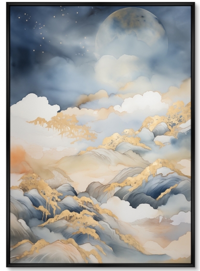 Постер на холсте Clouds over the mountains 75X105 CM 1