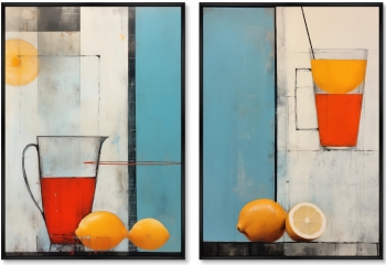 Набор из двух постеров на холсте Coctel de citricos 75X105 / 75X105 CM