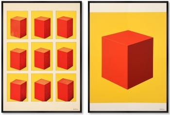 Набор из двух постеров на холсте Colors and shape space 75X105 / 75X105 CM