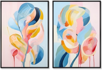Набор из двух постеров на холсте Flower lollipops 75X105 / 75X105 CM